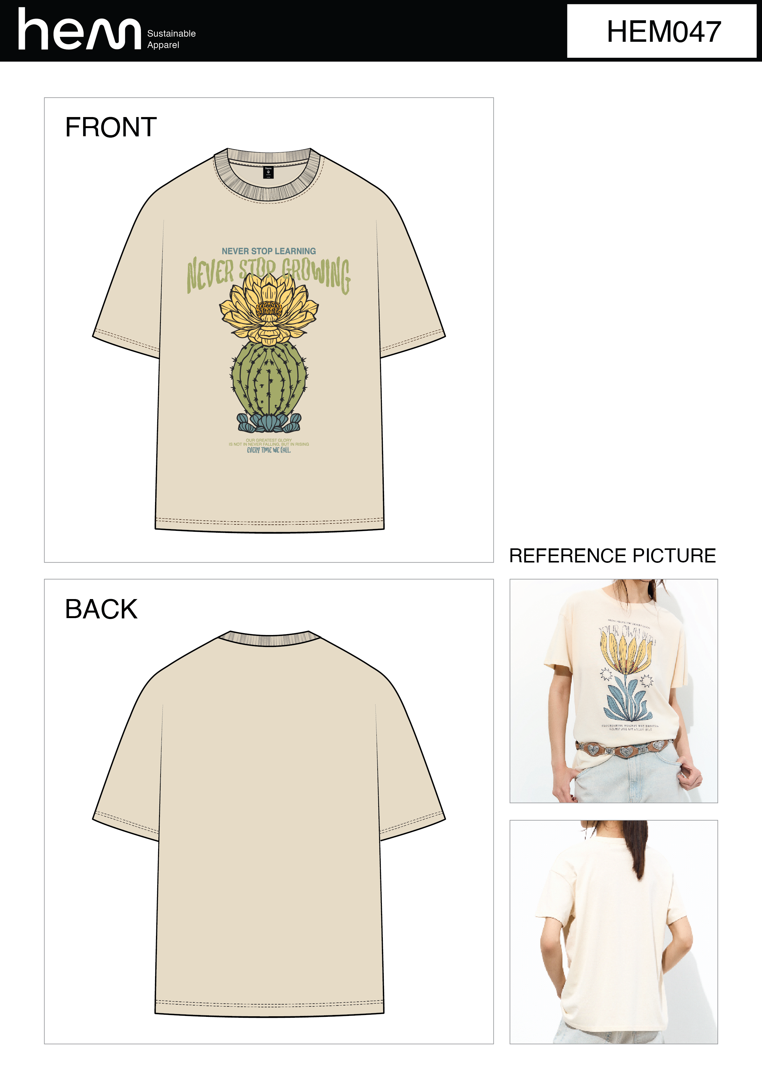 WOMEN T-SHIRT HEM047