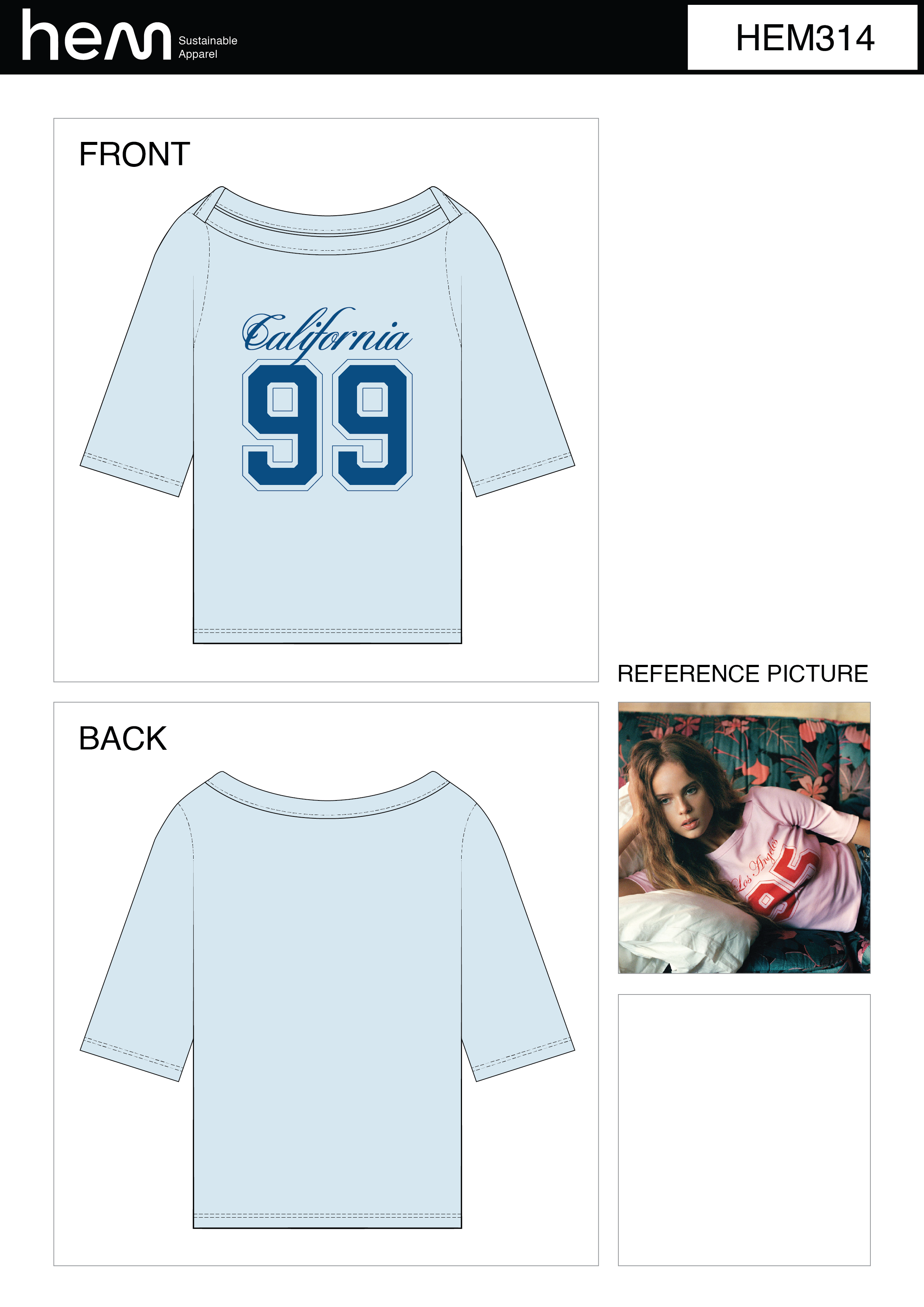 WOMEN T-SHIRT HEM314